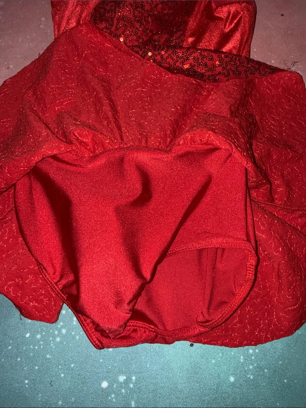 Kids Red velvet mesh Sequin Dance recital Costume Dress rc19840 revolution new